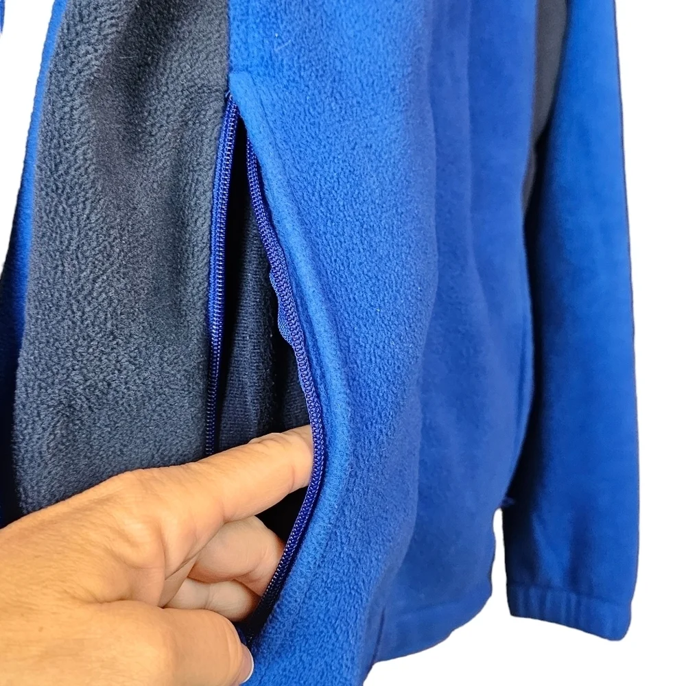 COLUMBIA Men's Full Zip Long Sleeve Fleece Blue & Black Jacket Size S - Picture 10 of 12